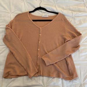 Mauve Pink Women’s Button Henley Shirt